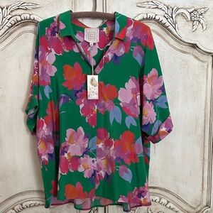 Johnny Was Multicolor Floral Top